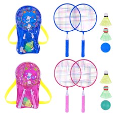 Бадмінтон: дві ракетки по 43 см та волан, у сумці