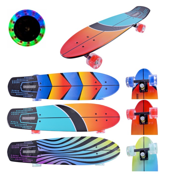 Пенні борд 68х17,5 см з колеса PU зі світлом, в асортименті