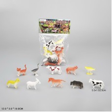 Набір домашніх тварин з 10 фігурок, у пакеті 12х3х18 см