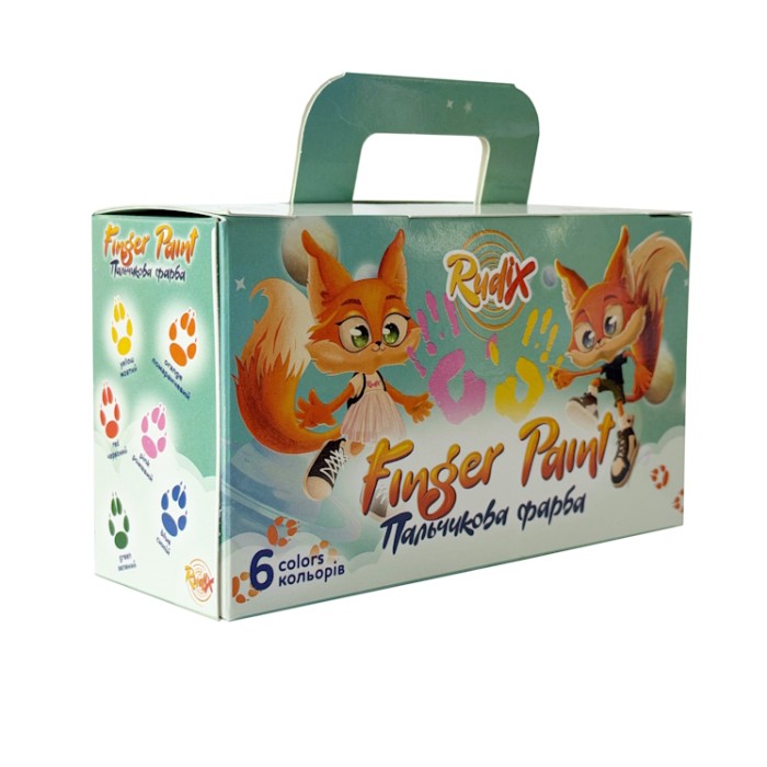 Фарби пальчикові на 6кольорів по 60 мл, RUDIX
