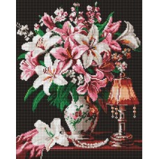 Набір з алмазною мозаїкою «Вишукані лілії» 40х50 см, ТМ Ідейка