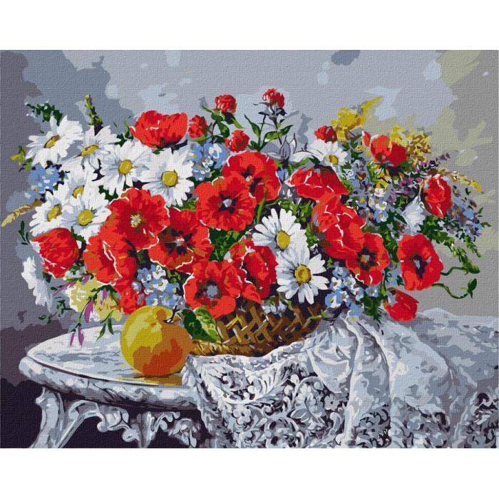 Картина за номерами «Натюрморт з маками» 40х50 см, ТМ Ідейка