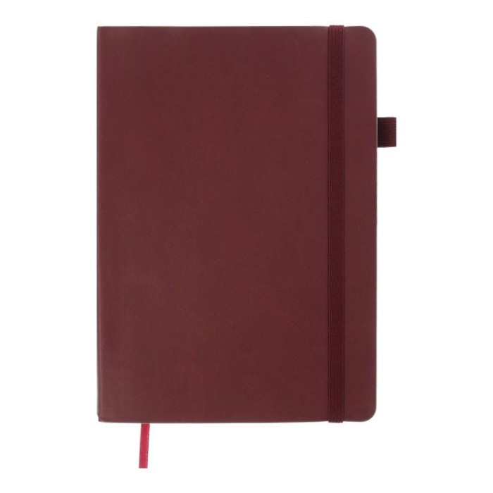 Блокнот «BRIEF» А5 на 96 аркушів у клітинку з обкладинкою зі шкірзаму, червоний, ТМ Buromax