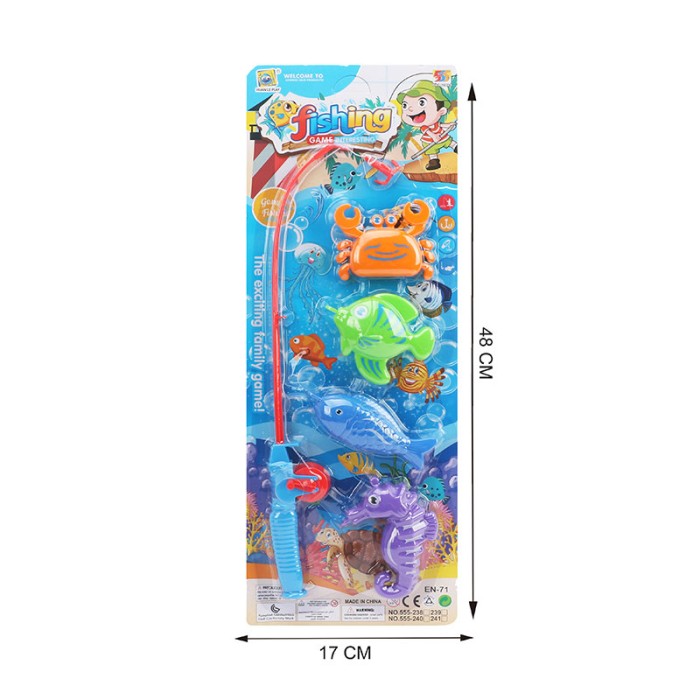 Риболовля: вудка та 4 рибки, на планшетці 48х17 см