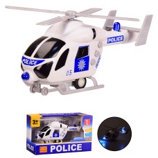 Вертоліт 22,5 см зі світлом та звуком, на батарейці, у коробці 23х10х14 см
