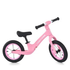 Велобіг «PROFI KIDS» з гумовими колесами 12 дюймів та металевою рамою, рожевий