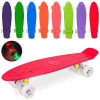 Пенні-борд 56х14 см з алюмінієвою підвіскою, колеса ПУ світяться, підшипники ABEC-7, в асортименті