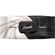 Вологі серветки «SMILE» чорні та білі, 84 шт в упаковці