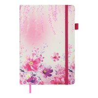 Блокнот «CHERIE» А5 на 96 аркушів у клітинку з обкладинкою зі шкірзаму, рожевий, ТМ Buromax