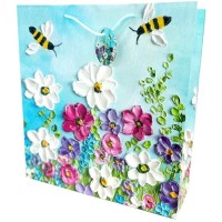 Пакет паперовий «Польові квіти» 35х37х12 см, ТМ Мандарин