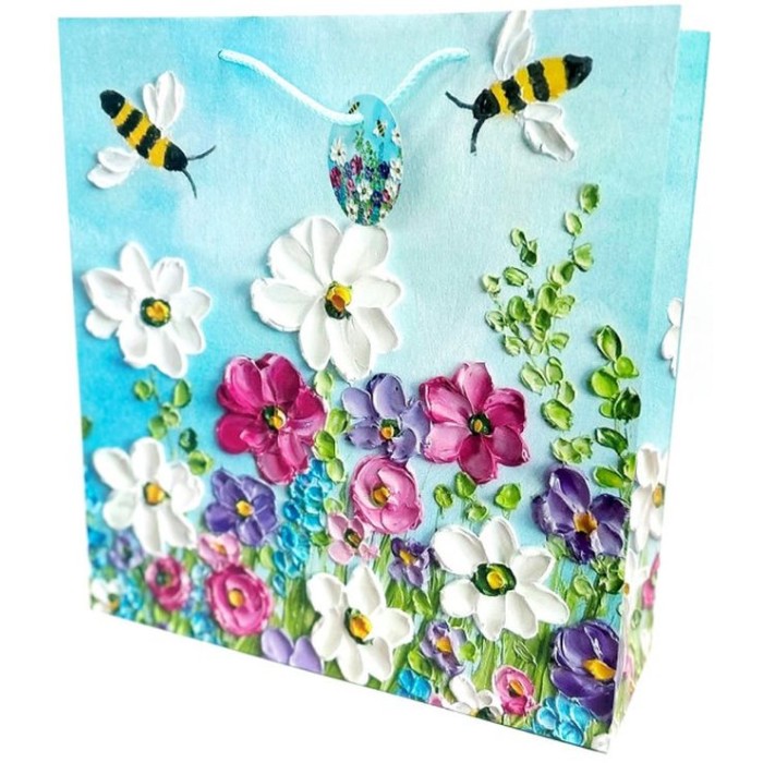 Пакет паперовий «Польові квіти» 35х37х12 см, ТМ Мандарин