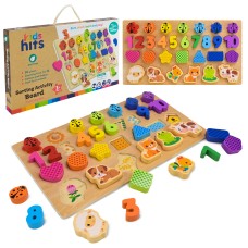 Навчальна дошка дерев`яна з вкладишами, у коробці 42х3,5х24 см, KidsHits