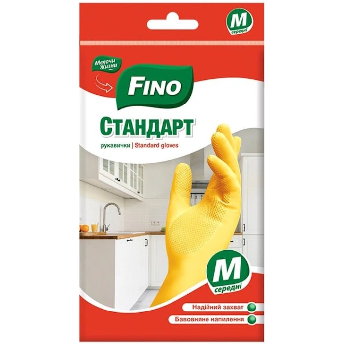 Рукавички господарські латексні розмір М, FіNо