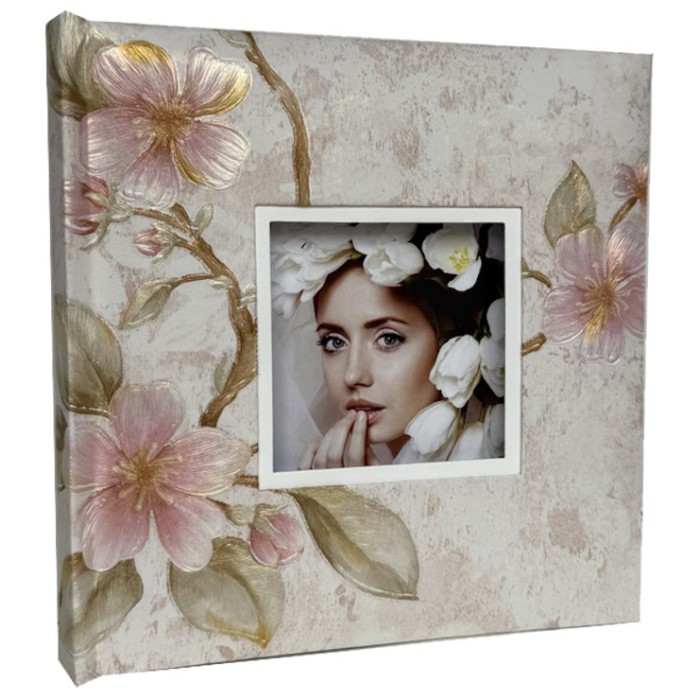 Фотоальбом «Sakura» на 200 фото 10х15см з паперовими аркушами, обкладинка з ламінованого картону, 22х22 см