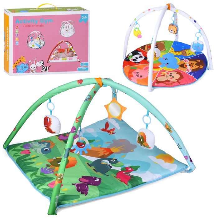 Килимок для немовляти з 2 дугами та 4 підвісками, в асоортименті, у коробці 42х32х14 см