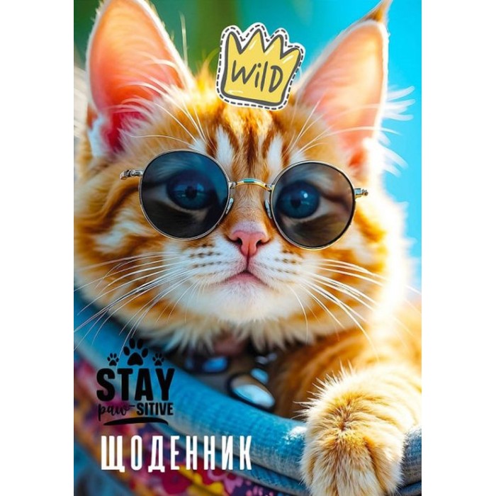 Щоденник шкільний «Wild» 14,5х20 см на 40 аркушів на скобі, ТМ Мандарин
