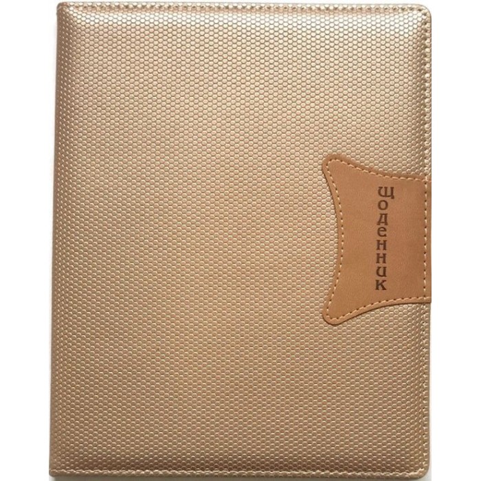 Щоденник шкільний А5 на 48 аркушів з обкладинкою зі шкірзаму, бежевий, ТМ Мандарин