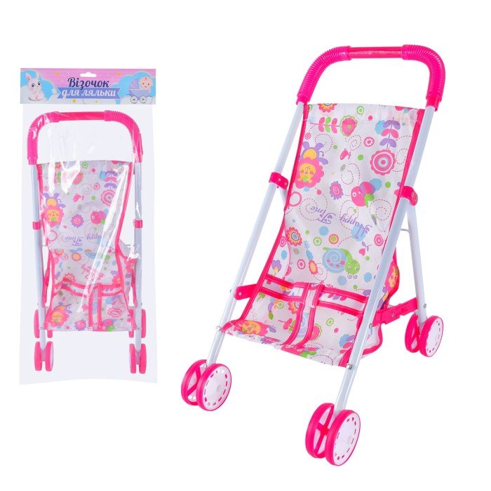 Коляска 27х38х44 см для ляльки з козирком, у пакеті 30х66 см