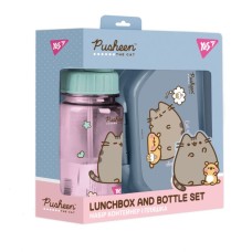 Набір аксесуарів для школярів «Pusheen»: контейнер 350 мл та пляшка 360 мл, ТМ Yes