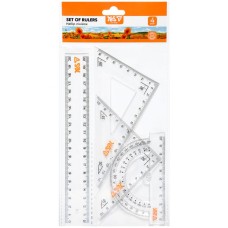 Набір «Orange Line»: лінійка 20 см, 2 косинці, трансопртир, ТМ Yes