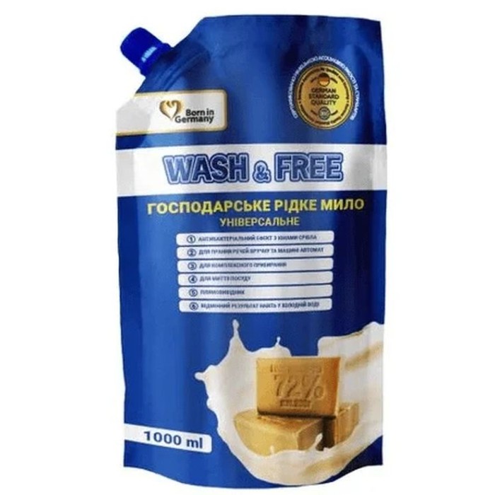Засіб для миття «Господарське мило» універсальний 1000 г , Wash&Free
