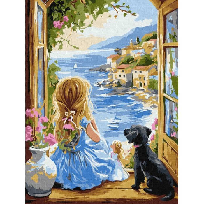 Картина за номерами «Мрійлива дівчинка» 30х40 см, ТМ Ідейка