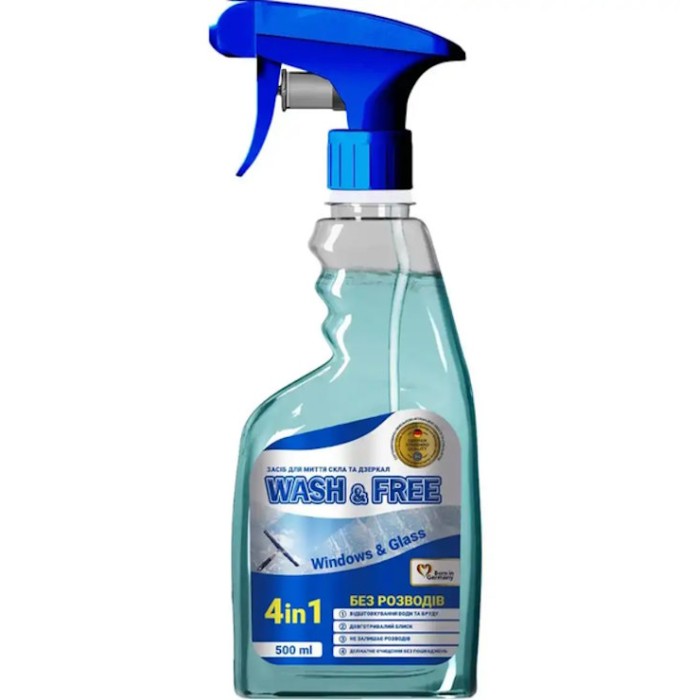 Засіб для миття скла та дзеркал 500 г, WASH&FREE