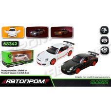 Автомобіль мет. АВТОПРОМ арт. 68342 (48 шт/2) 2 кольори 1:32 Porsche 911 GT3 RS, батарейки, світло, звук, відкриваються двері, кор. 18*9*8 см