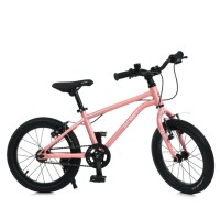 Велосипед «PROF1 LIGHTY PEONY» на алюмінієвій рамі з колесами 16 дюймів, кермом, гальмами, рожевий