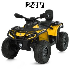 Квадроцикл з 4 моторами 200W на 1 акумуляторі 24V 7AH, EVA, USB, TF, жовтий