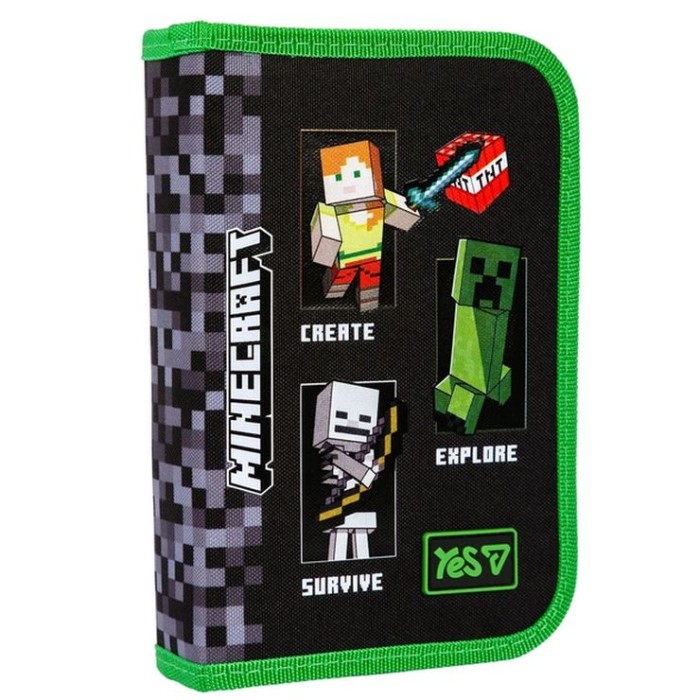 Пенал «Minecraft Reality» 21х13 см твердий на 1 відділення з клапаном HP-02, ТМ Yes