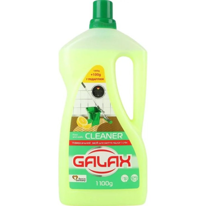 Засіб для миття підлог та стін «das PowerClean. Лимон» 1100 мл, ТМ Galax