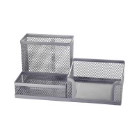 Підставка-органайзер 20x10x10 см металева, срібна, ТМ Buromax