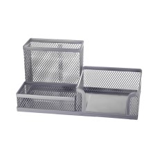 Підставка-органайзер 20x10x10 см металева, срібна, ТМ Buromax