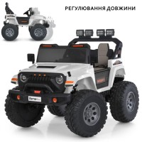 Джип р/к 2,4G на 4 мотори по 45W з 2 акумуляторами 12V 7AH, MP3, USB, BLUETOOTH, EVA, TF,світлом, музикою, білий