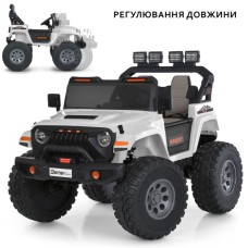 Джип р/к 2,4G на 4 мотори по 45W з 2 акумуляторами 12V 7AH, MP3, USB, BLUETOOTH, EVA, TF,світлом, музикою, білий