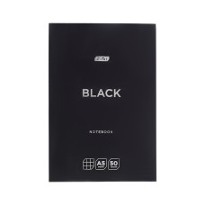 Блокнот-планшет «BLACK» A5 на 50 аркушів у клітинку з картонною обкладинкою, ТМ ZiBi
