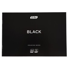 Альбом для малювання «BLACK» А4 на 12 аркушів 120 г/м2 на скобі, KIDS Line