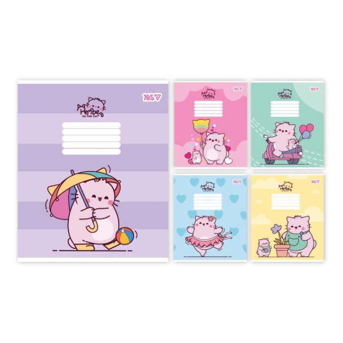 Зошит на 12 аркушів у клітинку «Pembe the cat», ТМ Yes