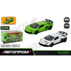 Машина «Lamborghini Aventador SVJ» 1:43 металева з дверима що відкриваються, в асортименті, у коробці 14,5х6,5х7 см, Автопром.