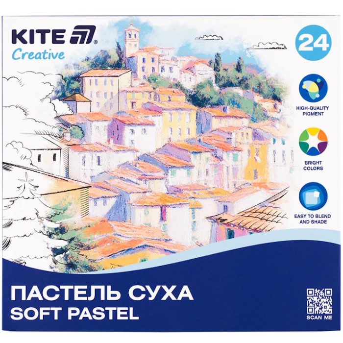 Пастель «Creative» на 24 кольори суха, ТМ Kite