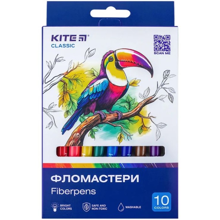 Фломастери «Classic» на 10 кольорів, ТМ Kite
