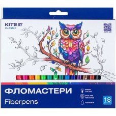 Фломастери «Classic» на 18 кольорів, ТМ Kite