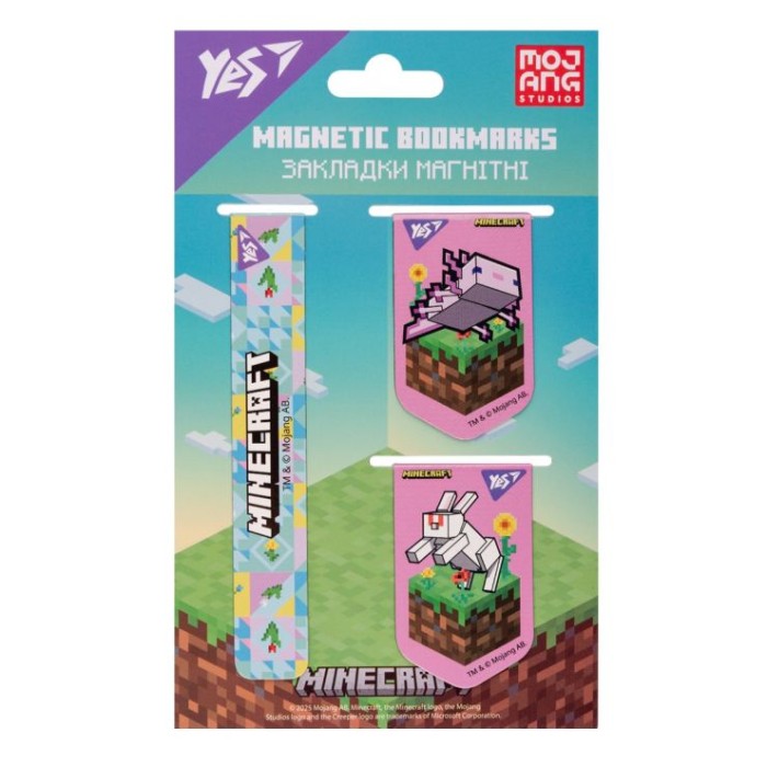 Закладинки «Minecraft.Spring» магнітні 3 шт, ТМ Yes