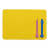 Дощечка для пластиліну 22х15 см та 2 стеки, жовта, ТМ Zibi