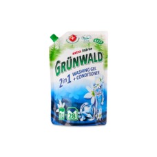 Гель для прання «Grunwald» 1 л кольорового та білого білизни 2 в 1, дой-пак