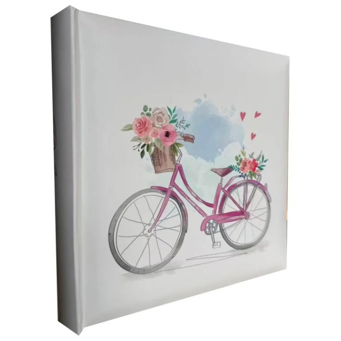 Фотоальбом «FLOWERS BICYCLE» на 200 фото 10х15 см з обкладинкою з ламінованого картону, 22х22 см