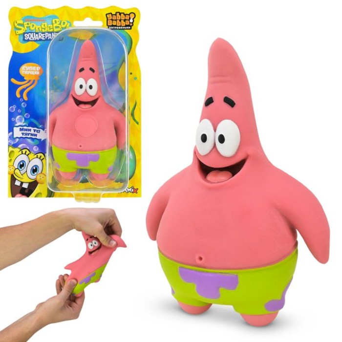 Антистрес-тягучка «YabbaDabba Sponge Bob» 8х6х15 см, на планшетці 14,5х5х20,5 см