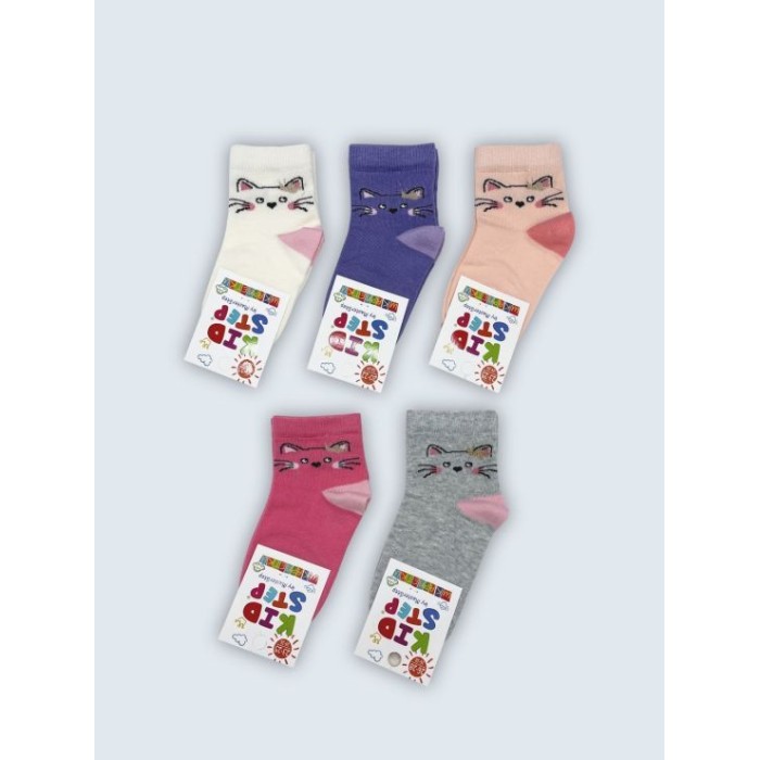 Шкарпетки дитячі «Котик з короною» р.20-22 молочні, ТМ Kid Step