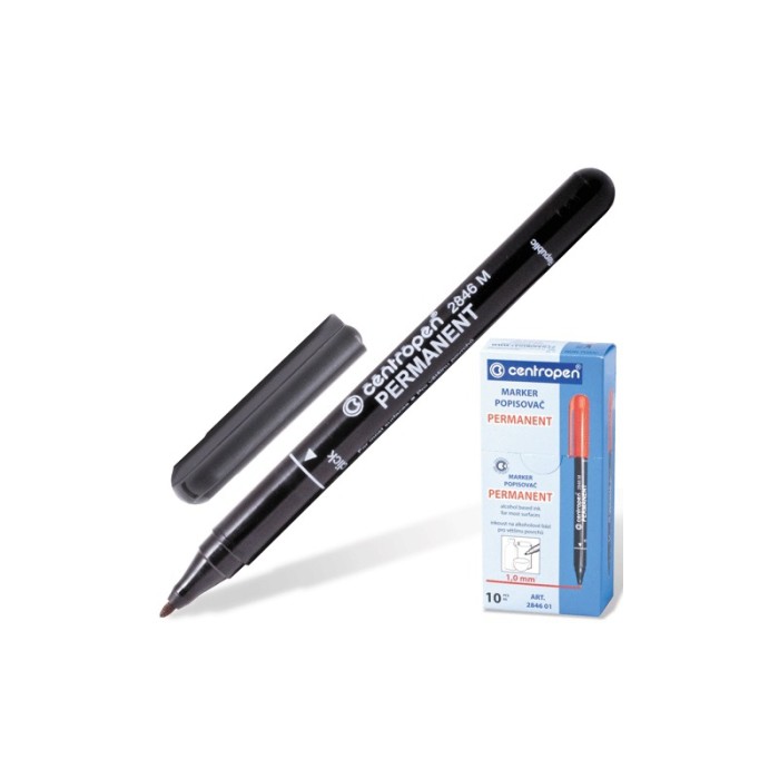 Маркер перманентний круглий тонкий 1 мм, чорний, ТМ Centropen